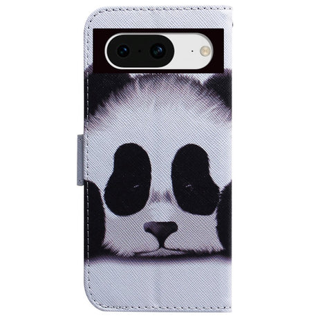 Google Pixel 8 Læder Cover m. Pung & Print - Panda