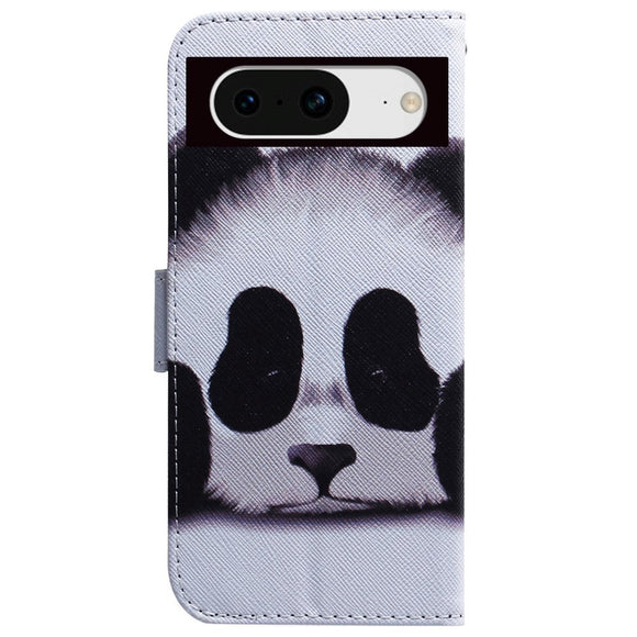 Google Pixel 8 Læder Cover m. Pung & Print - Panda