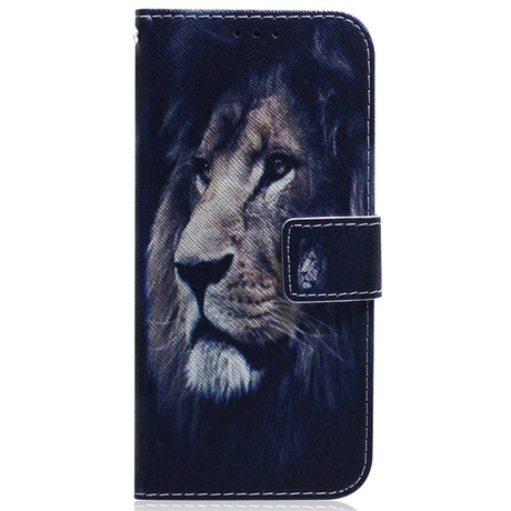 Google Pixel 8 Læder Cover m. Pung & Print - Løve