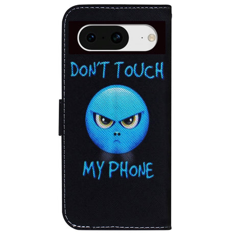 Google Pixel 8 Læder Cover m. Pung & Print - "Don't Touch My Phone"