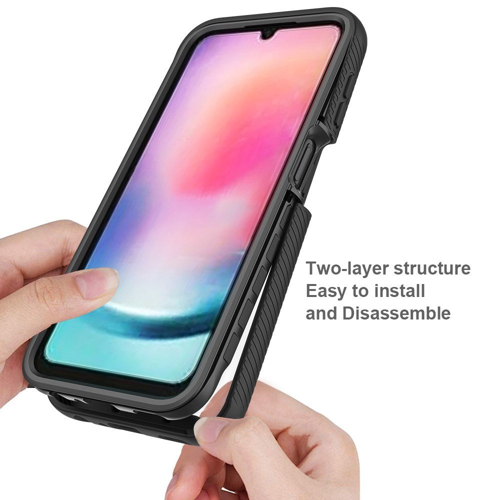 Samsung Galaxy A24 - 2-i-1 Plastik Cover & Skærmbeskyttelsesfilm - Gennemsigtig