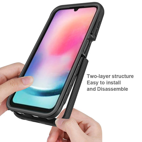 Samsung Galaxy A24 - 2-i-1 Plastik Cover & Skærmbeskyttelsesfilm - Gennemsigtig