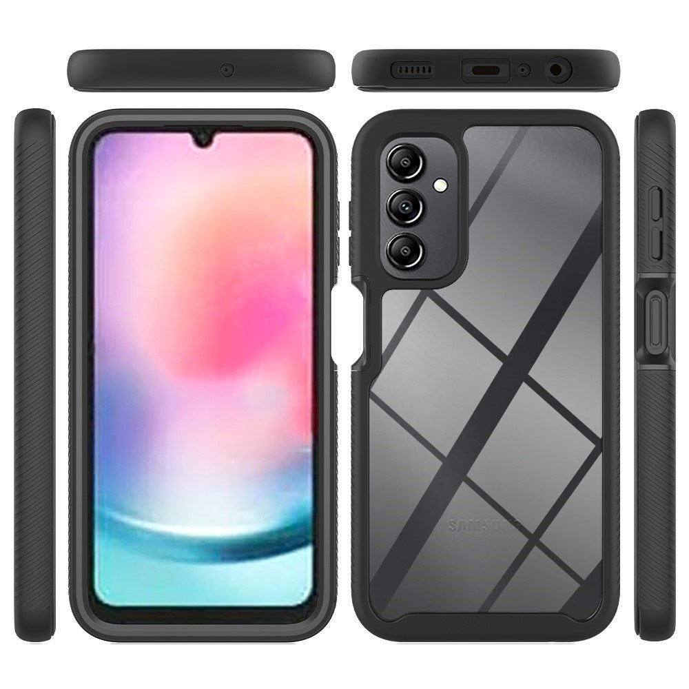 Samsung Galaxy A24 - 2-i-1 Plastik Cover & Skærmbeskyttelsesfilm - Gennemsigtig
