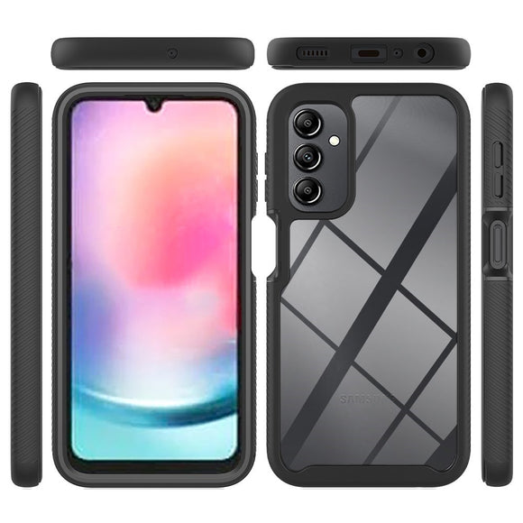 Samsung Galaxy A24 - 2-i-1 Plastik Cover & Skærmbeskyttelsesfilm - Gennemsigtig