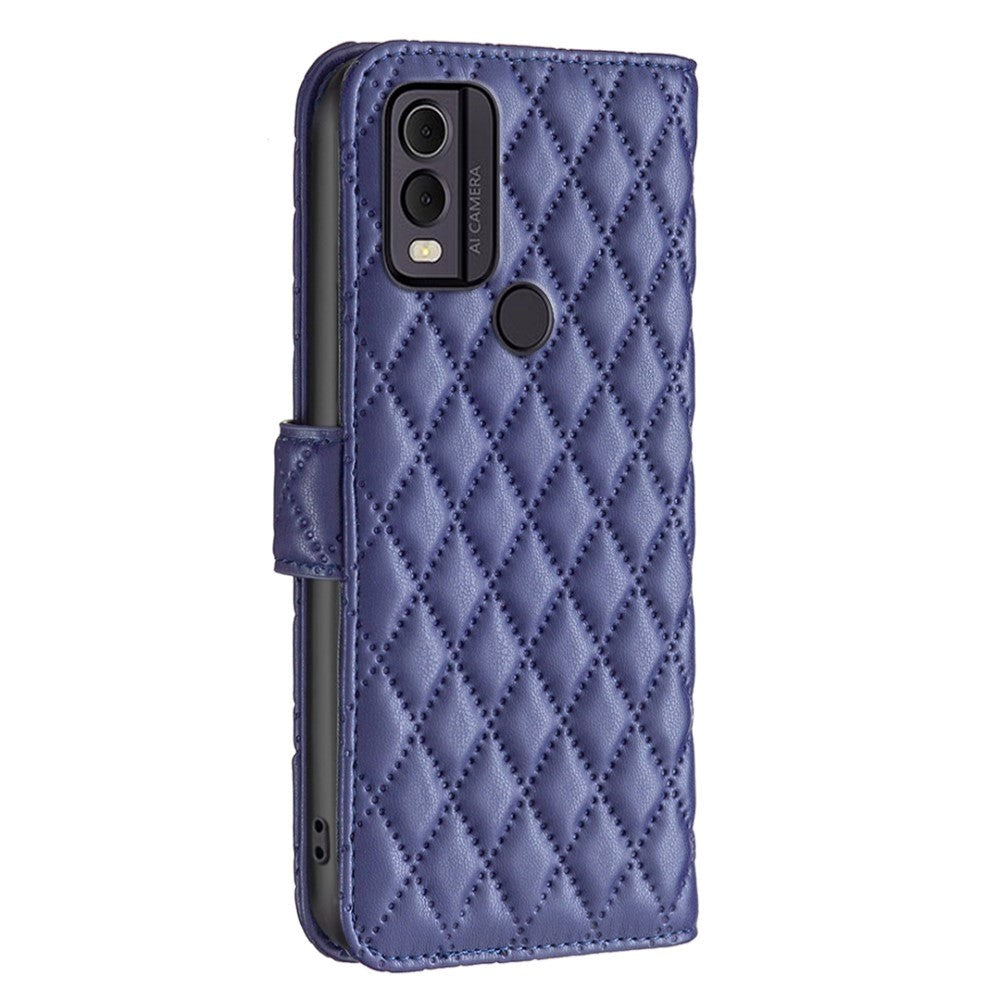 Nokia C22 Blødt Læder Cover m. Kortholdere og Ståfunktion - Blå