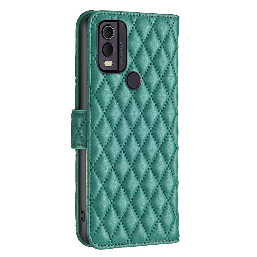 Nokia C22 Blødt Læder Cover m. Kortholdere og Ståfunktion - Grøn