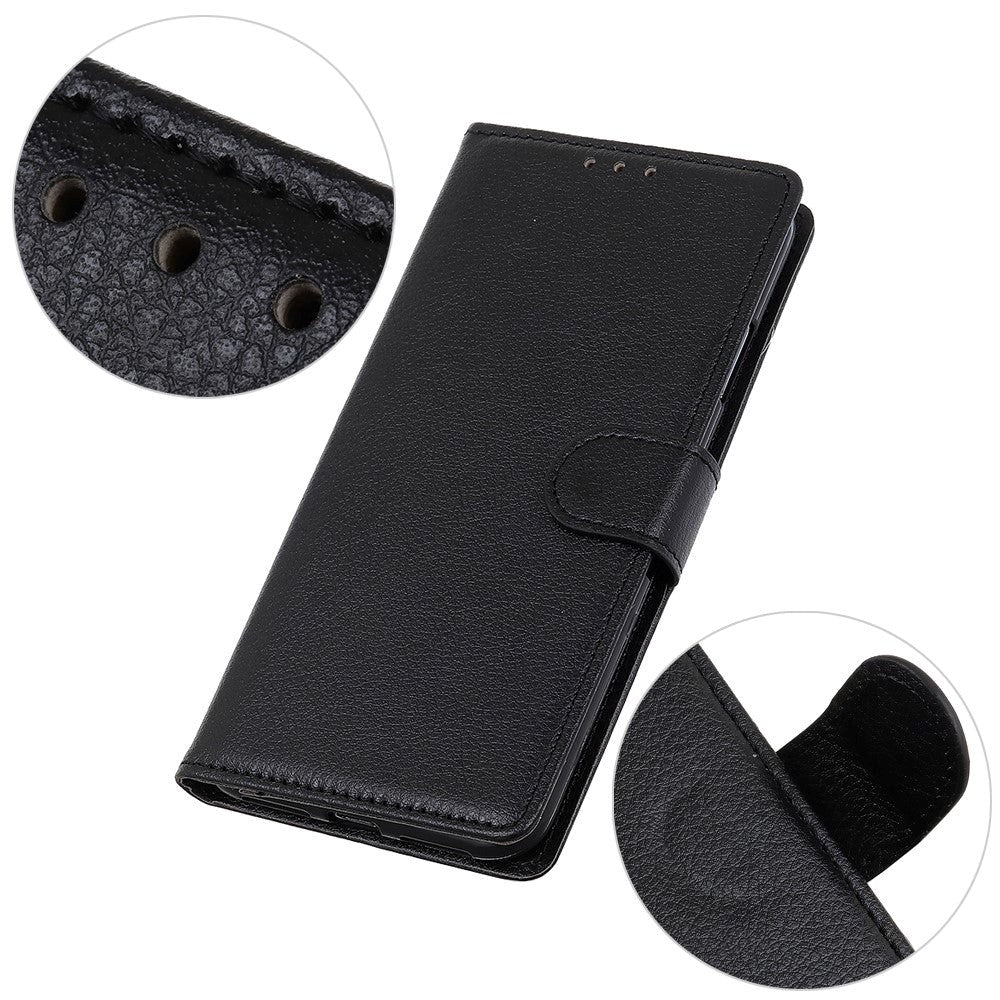 Google Pixel 8 Litchi Læder Cover m. Pung - Sort