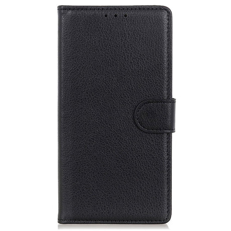 Google Pixel 8 Litchi Læder Cover m. Pung - Sort