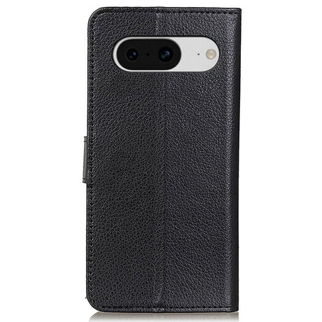 Google Pixel 8 Litchi Læder Cover m. Pung - Sort