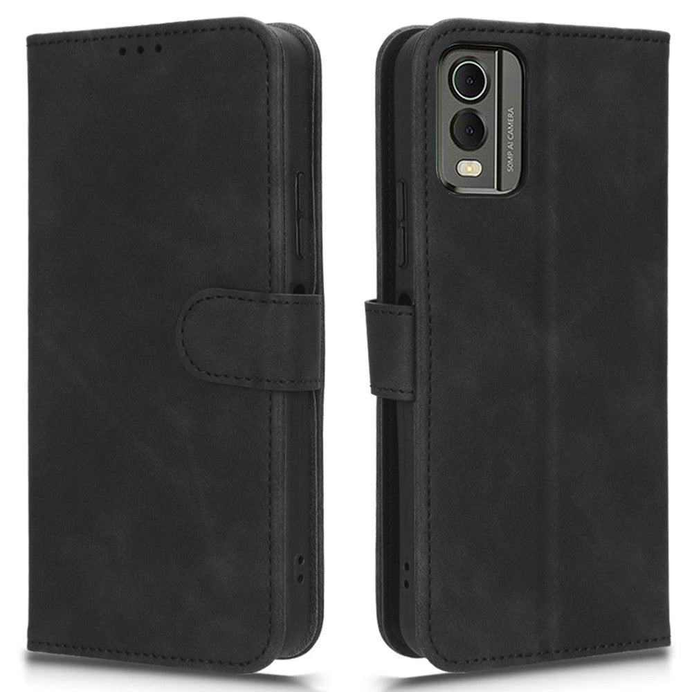 Nokia C32 Læder Cover m. Pung og Ståfunktion - Sort
