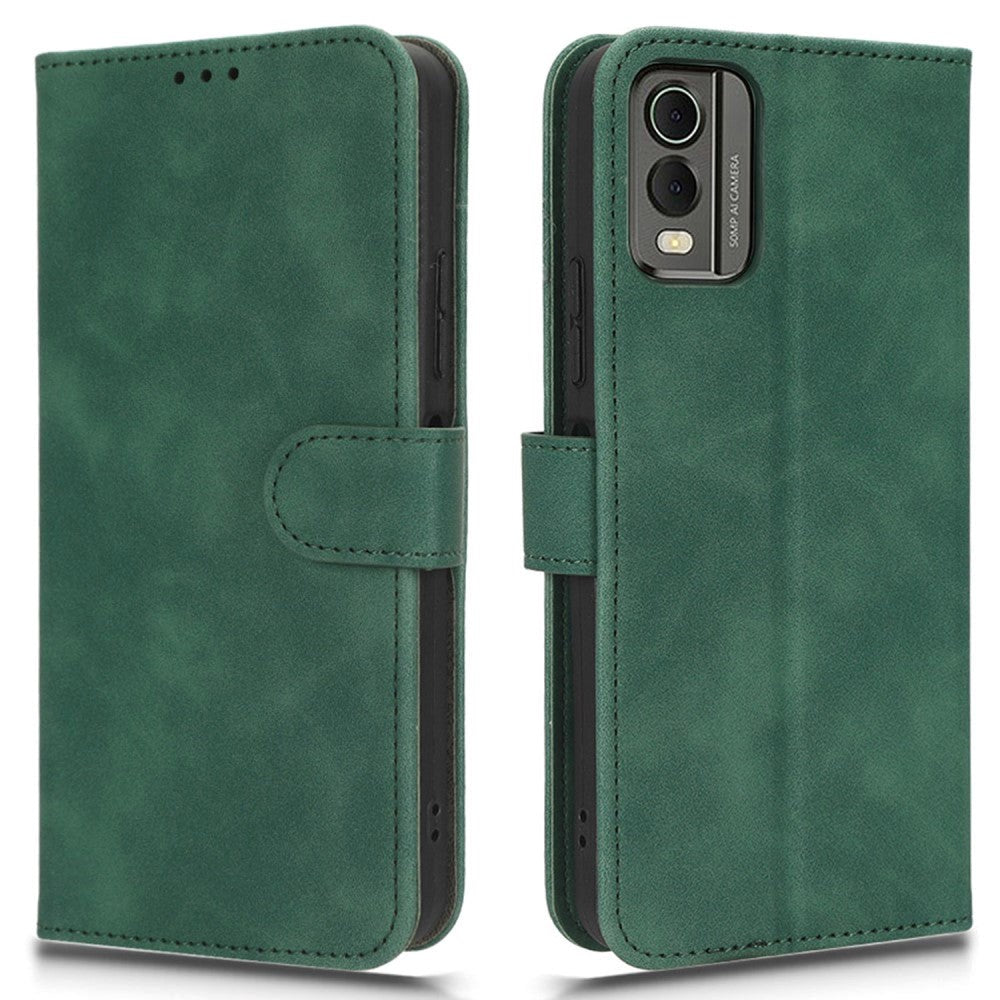 Nokia C32 Læder Cover m. Pung og Ståfunktion - Grøn