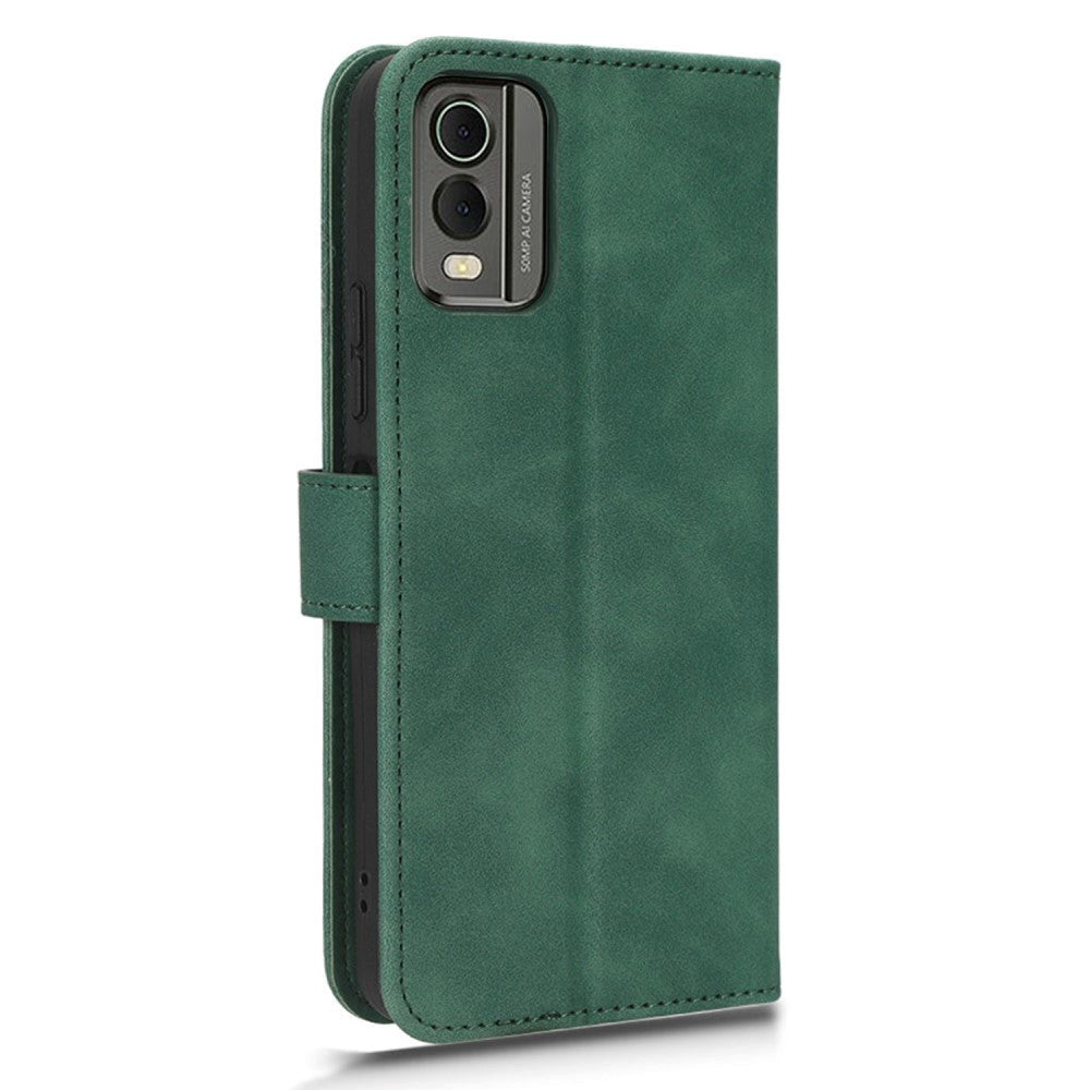 Nokia C32 Læder Cover m. Pung og Ståfunktion - Grøn