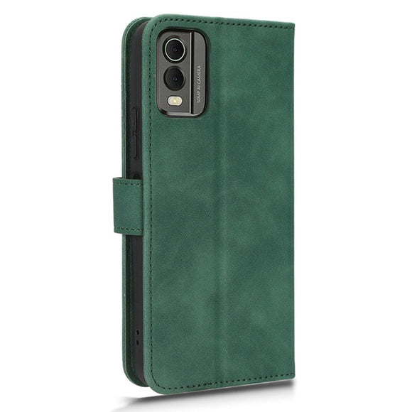 Nokia C32 Læder Cover m. Pung og Ståfunktion - Grøn
