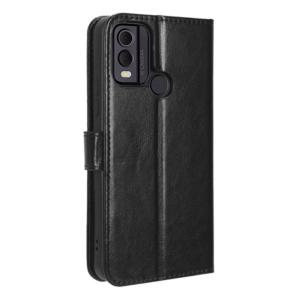 Nokia C22 Læder Cover m. Pung og Strop - Sort