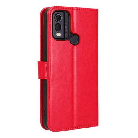Nokia C22 Læder Cover m. Pung og Strop - Rød
