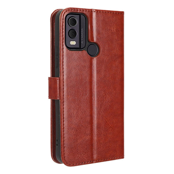 Nokia C22 Læder Cover m. Pung og Strop - Brun