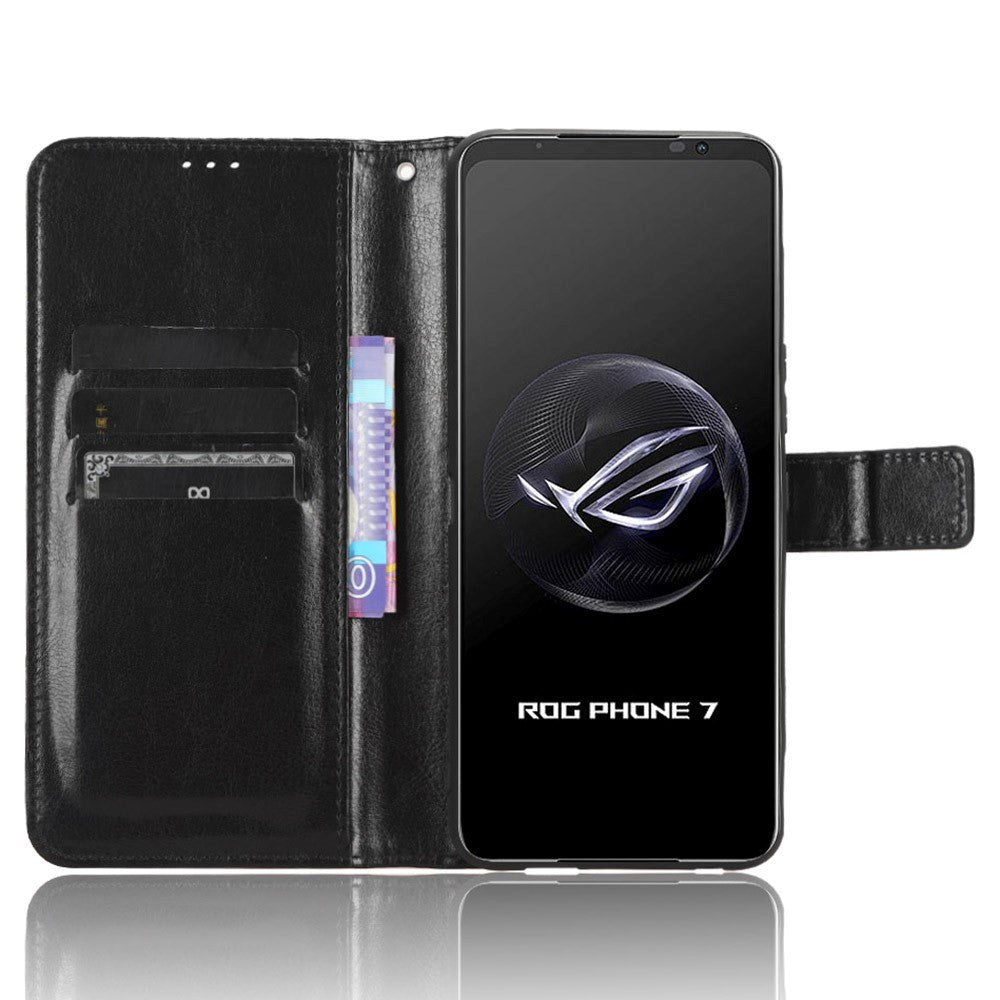 Asus ROG Phone 7 Læder Cover m. Pung & Strop - Sort