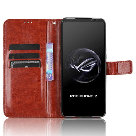 Asus ROG Phone 7 Læder Cover m. Pung & Strop  - Brun
