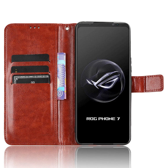 Asus ROG Phone 7 Læder Cover m. Pung & Strop  - Brun