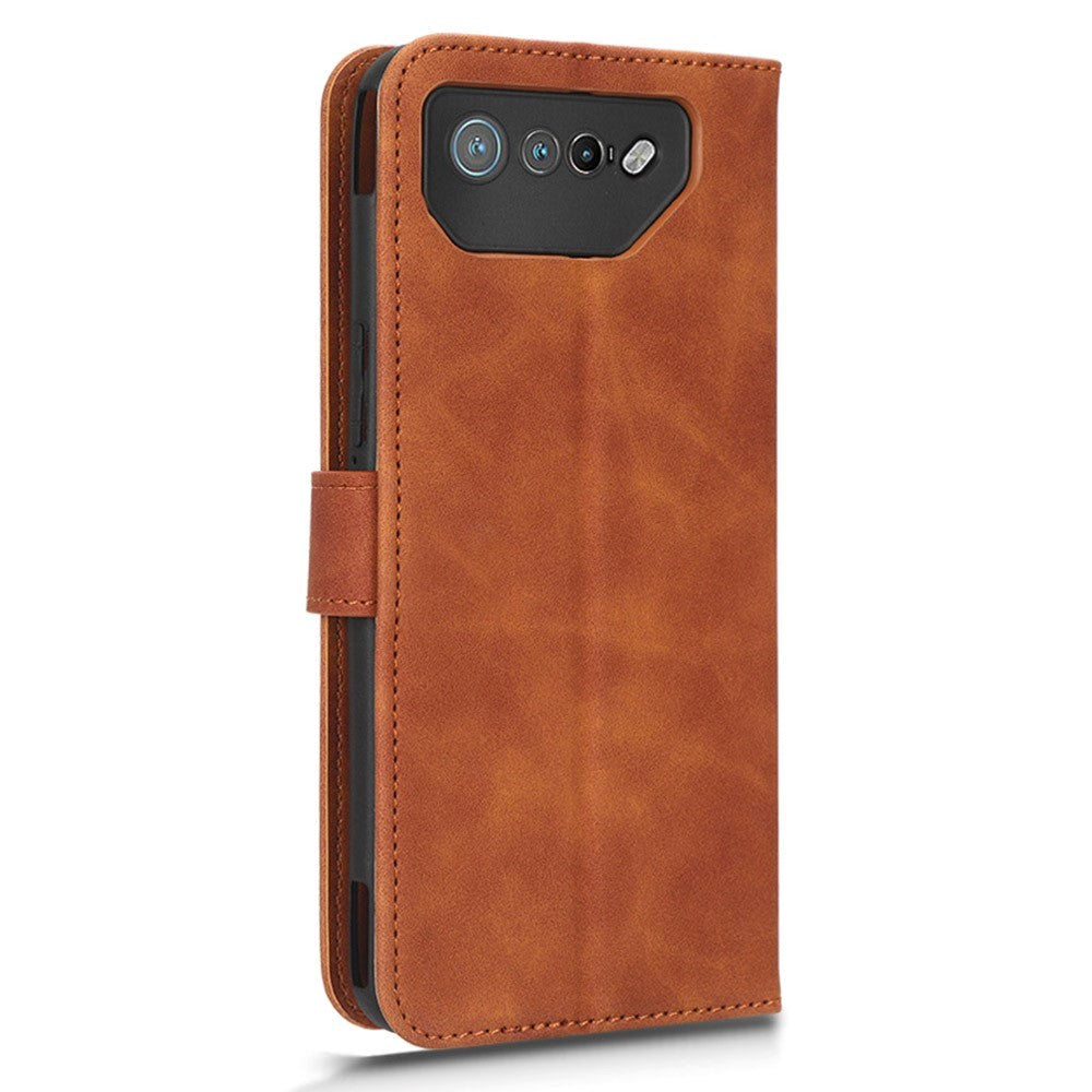Asus ROG Phone 7 Kunstlæder Cover m. Pung & Strop - Brun