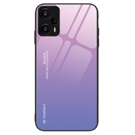 Xiaomi Poco F5 Cover m. Glas Bagside - Lyserød / Lilla