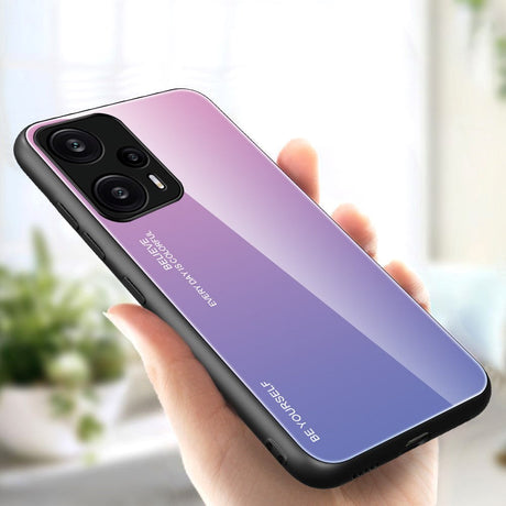 Xiaomi Poco F5 Cover m. Glas Bagside - Lyserød / Lilla