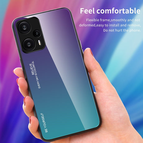 Xiaomi Poco F5 Cover m. Glas Bagside - Lilla / Blå