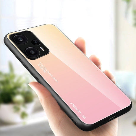 Xiaomi Poco F5 Cover m. Glas Bagside - Lyserød