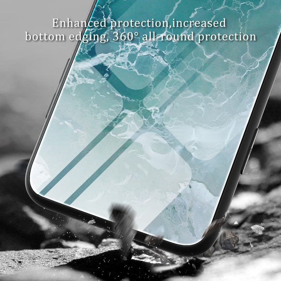Xiaomi Poco F5 Plastik Cover m. Glasbagside - Turkis Marmor