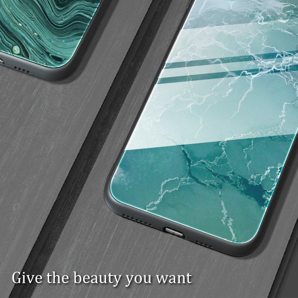 Xiaomi Poco F5 Plastik Cover m. Glasbagside - Turkis Marmor