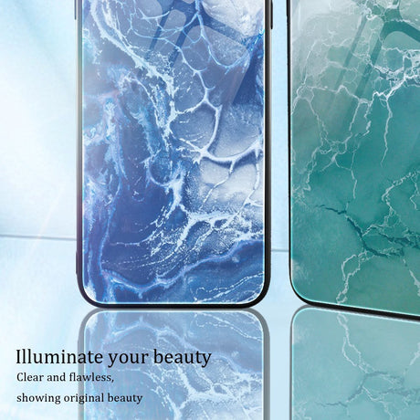 Xiaomi Poco F5 Plastik Cover m. Glasbagside - Blå Marmor