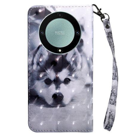 Honor Magic5 Lite Light Spot Læder Flip Cover - Hund