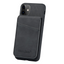 iPhone 11 Læderbelagt Plastik Cover m. Kortholdere og Ståfunktion - Sort
