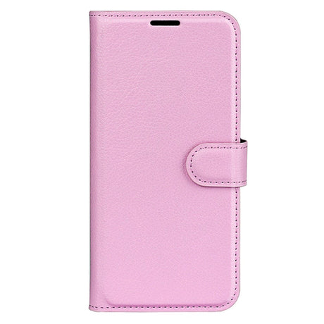 Huawei P60 Pro Litchi Læder Cover m. Pung - Lyserød