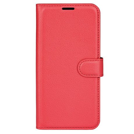 Huawei P60 Pro Litchi Læder Cover m. Pung - Rød