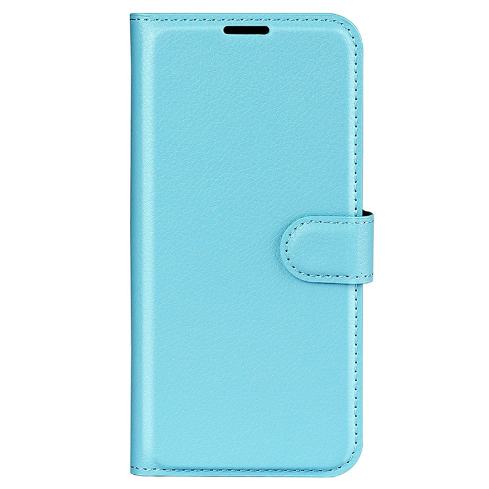 Huawei P60 Pro Litchi Læder Cover m. Pung - Blå