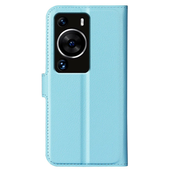 Huawei P60 Pro Litchi Læder Cover m. Pung - Blå