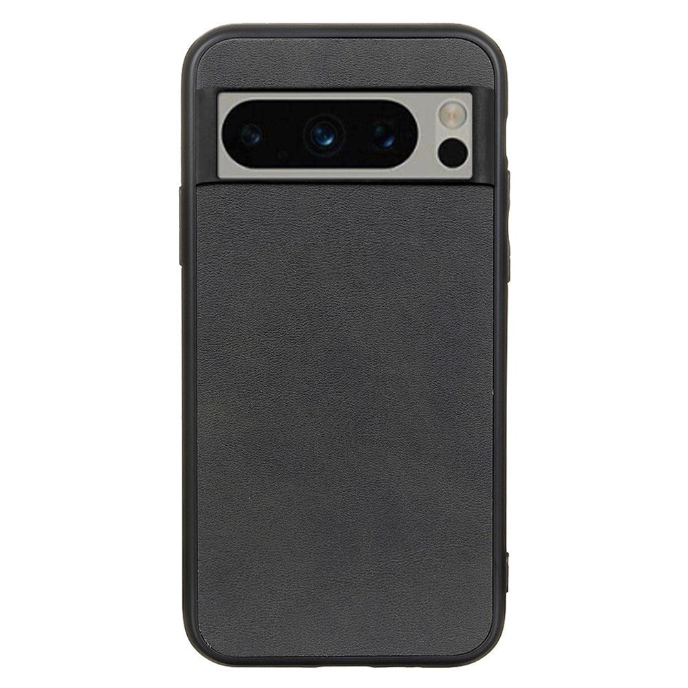 Google Pixel 8 Pro Læderbelagt Plastik Cover - Sort