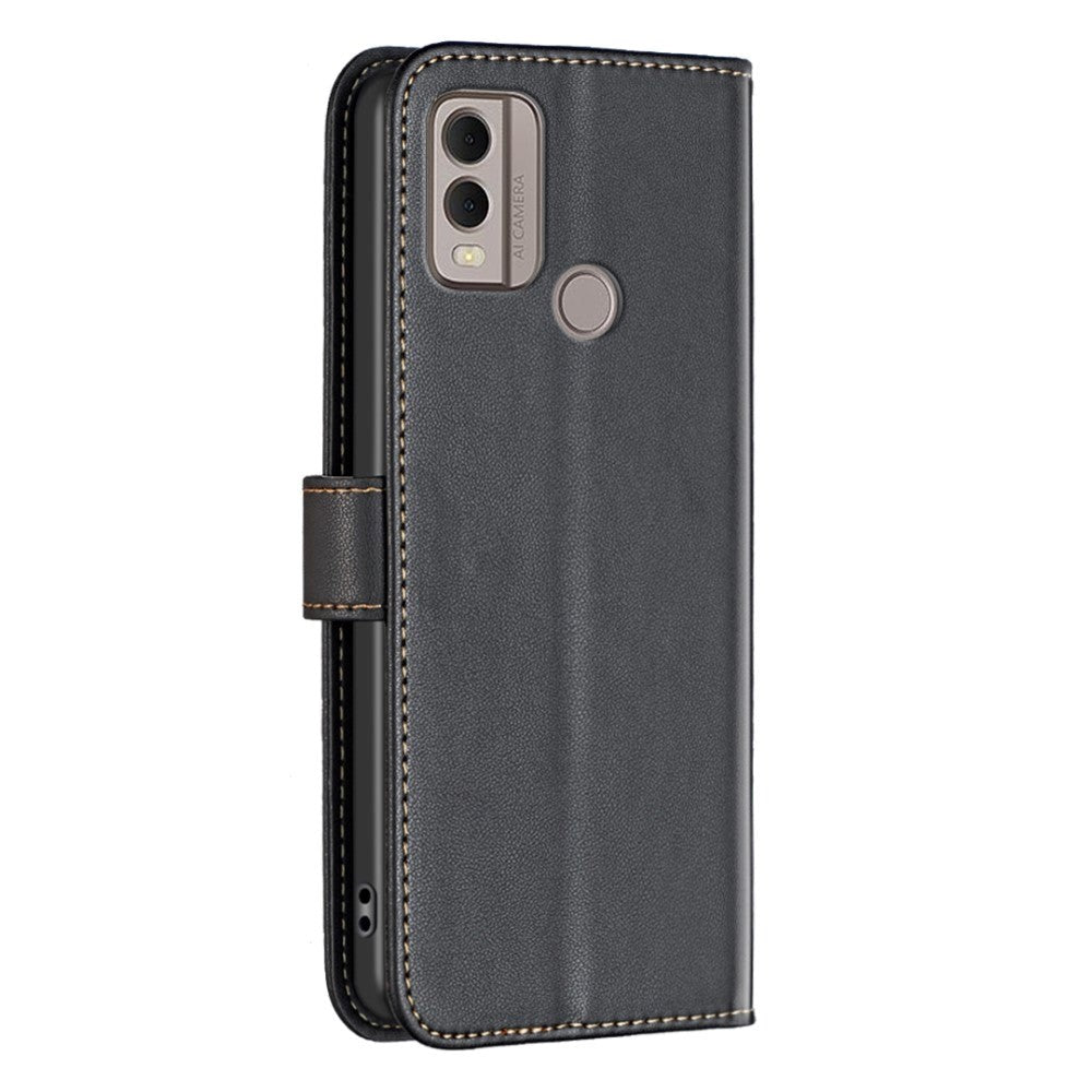 Nokia C22 Læder Cover m. Pung og Ståfunktion - Sort