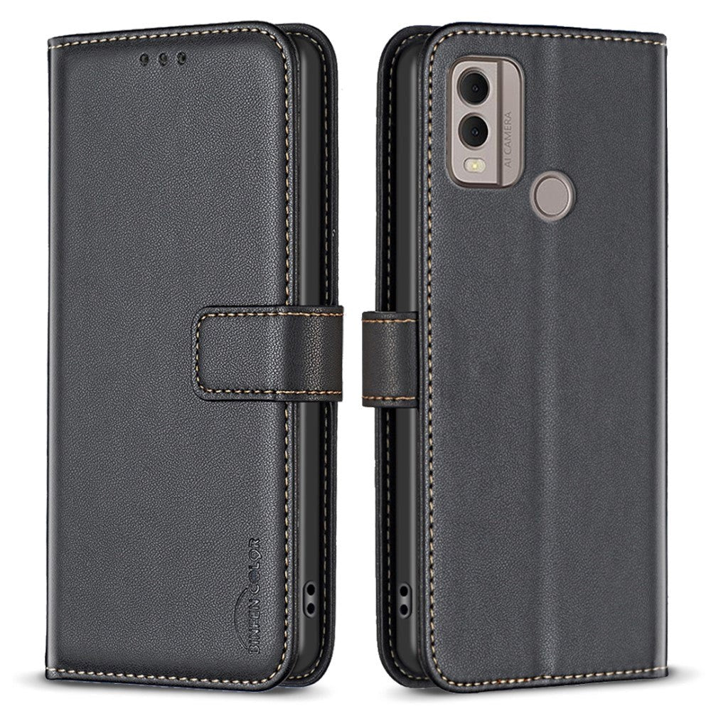 Nokia C22 Læder Cover m. Pung og Ståfunktion - Sort