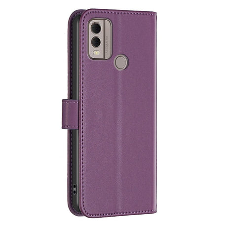 Nokia C22 Læder Cover m. Pung og Ståfunktion - Mørk Lilla