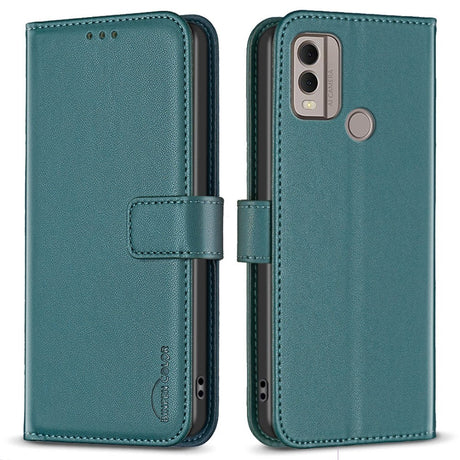 Nokia C22 Læder Cover m. Pung og Ståfunktion - Grøn