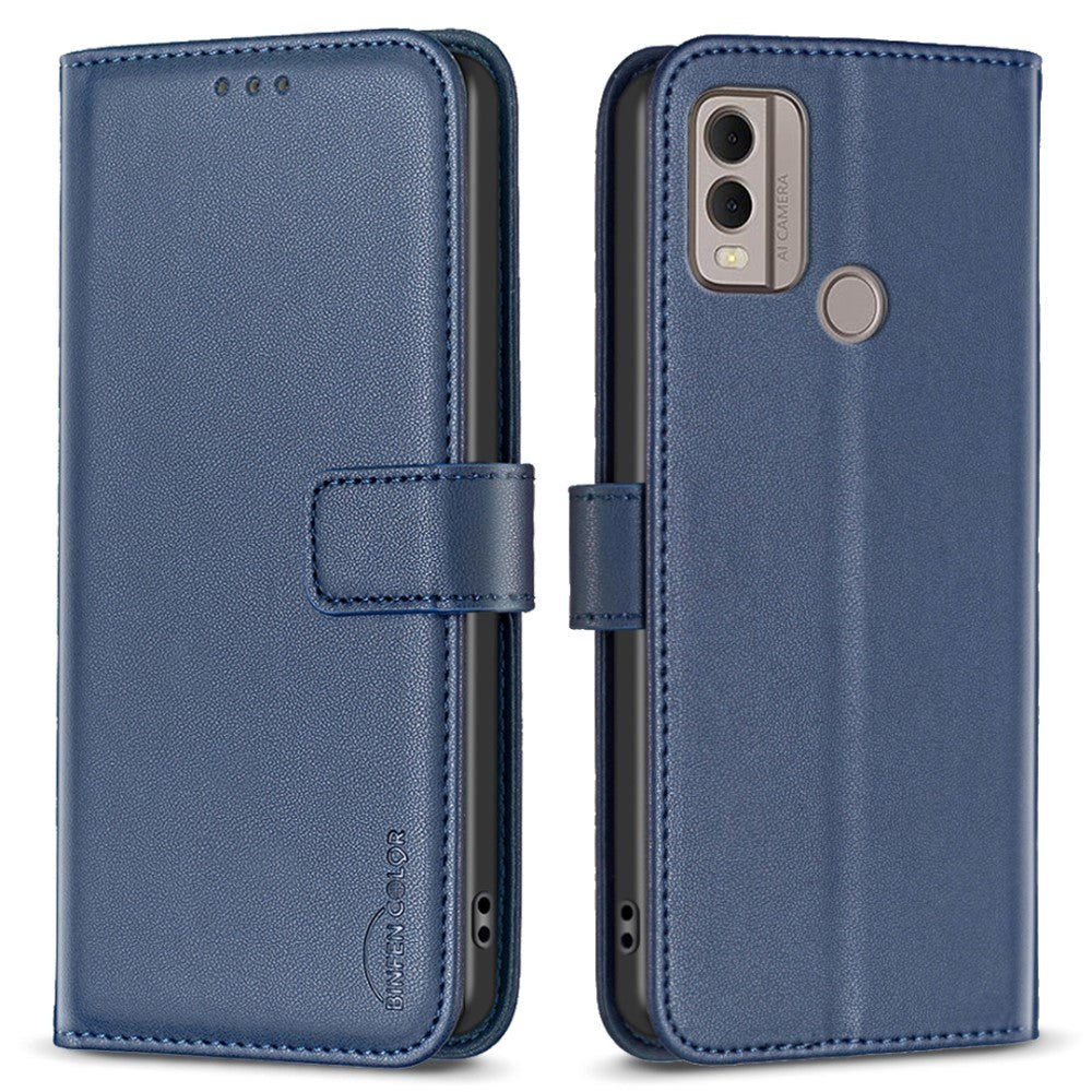Nokia C22 Læder Cover m. Pung og Ståfunktion - Blå