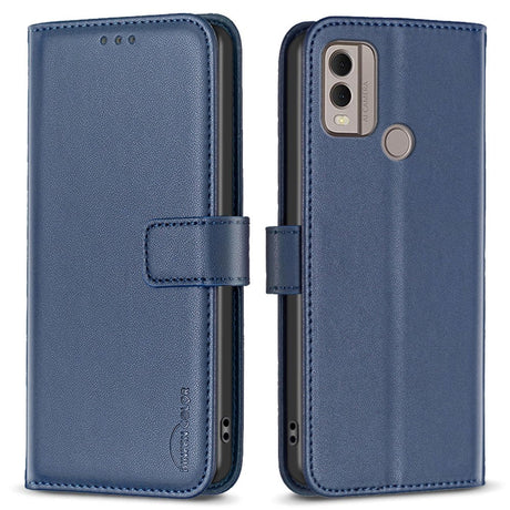 Nokia C22 Læder Cover m. Pung og Ståfunktion - Blå