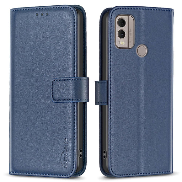 Nokia C22 Læder Cover m. Pung og Ståfunktion - Blå