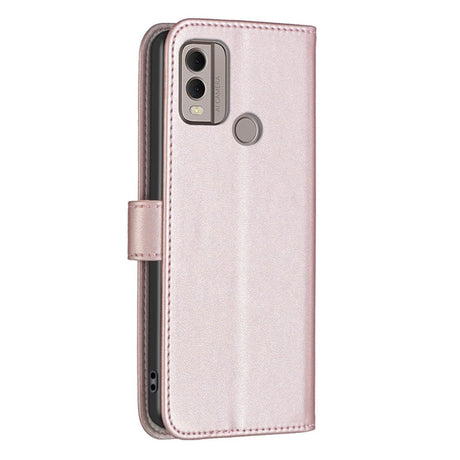 Nokia C22 Læder Cover m. Pung og Ståfunktion - Rose Gold