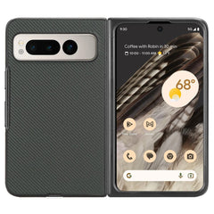 Google Pixel Fold Carbon Fiber Læderbetrukket Cover - Grøn