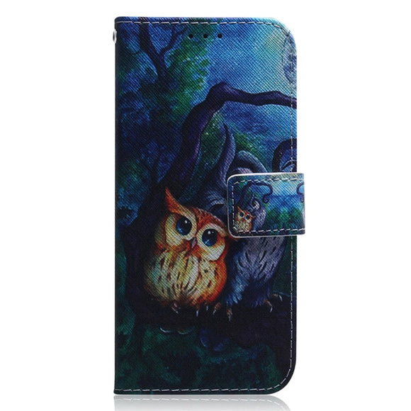 Nokia C22 Læder Cover m. Pung & Print - To Ugler