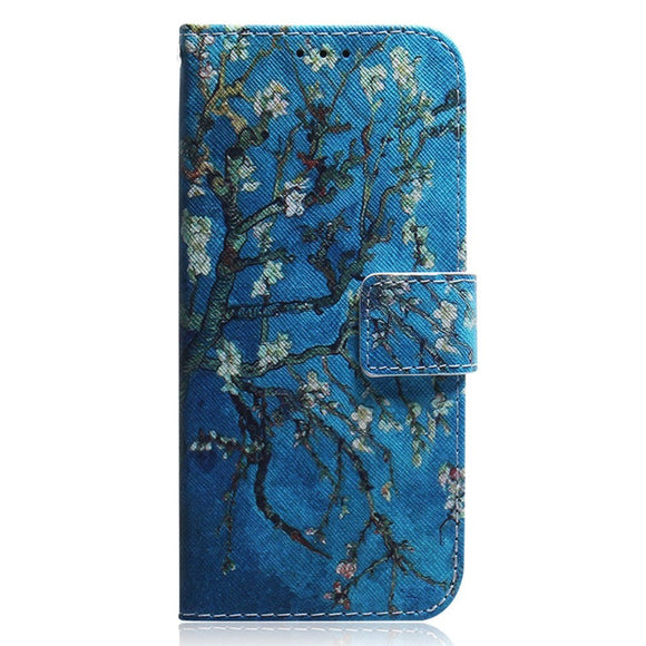 Nokia C22 Læder Cover m. Pung & Print - Træ