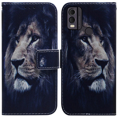 Nokia C22 Læder Cover m. Pung & Print - Løve